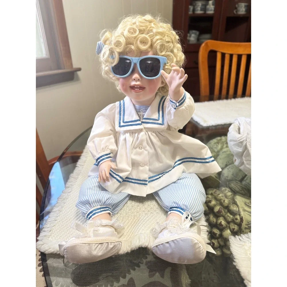 Vintage 1991 Hamilton Collection Michelle Porcelain Doll Sailor Outfit 18